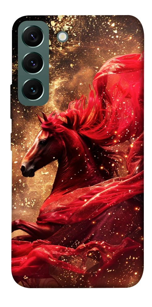 Чехол Red sparkles Horse для Galaxy S22