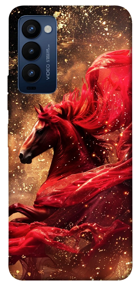 Чехол Red sparkles Horse для TECNO Camon 18