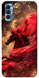 Чохол Red sparkles Horse для TECNO Spark 8P