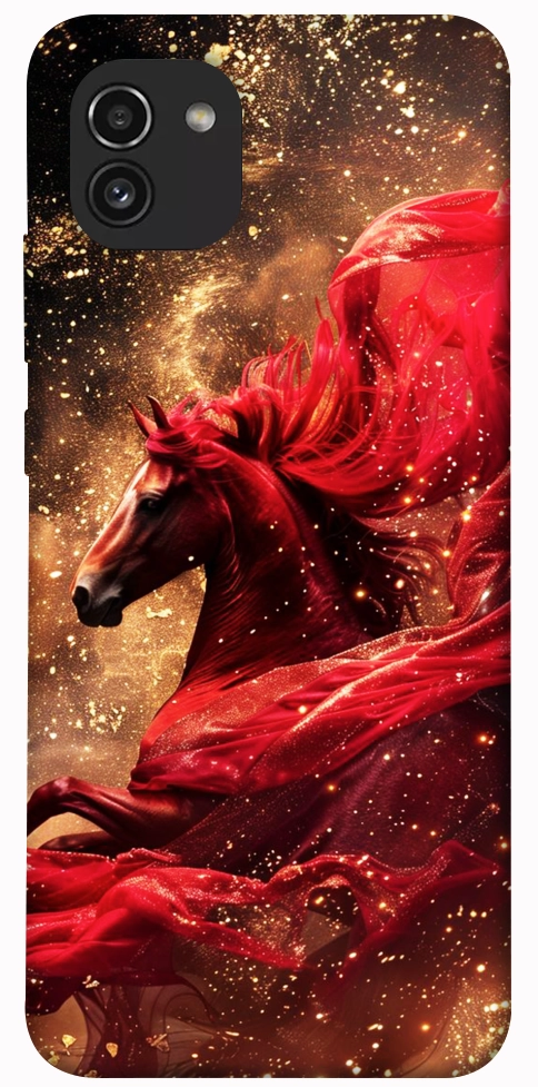 Чохол Red sparkles Horse для Galaxy A03