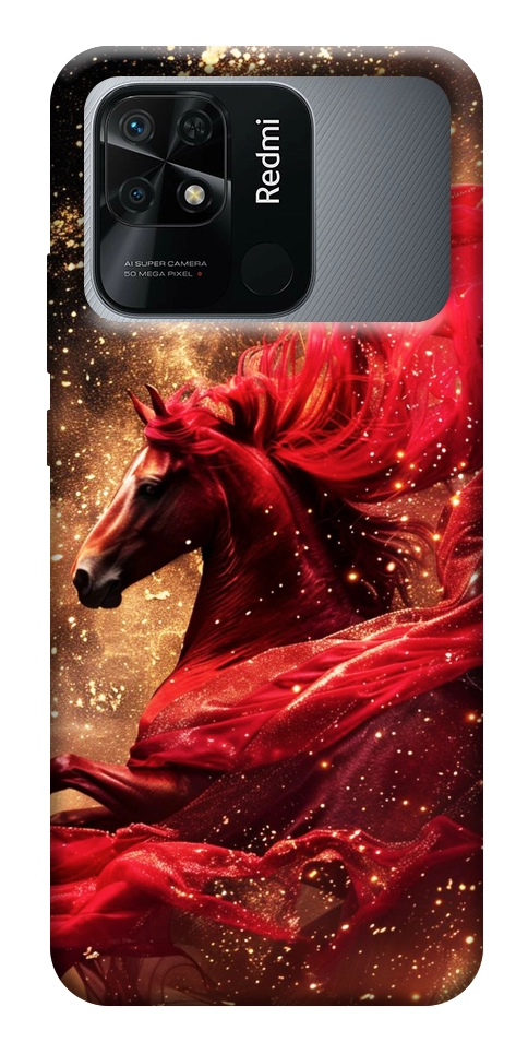 Чохол Red sparkles Horse для Xiaomi Redmi 10C