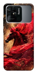 Чехол Red sparkles Horse для Xiaomi Redmi 10C
