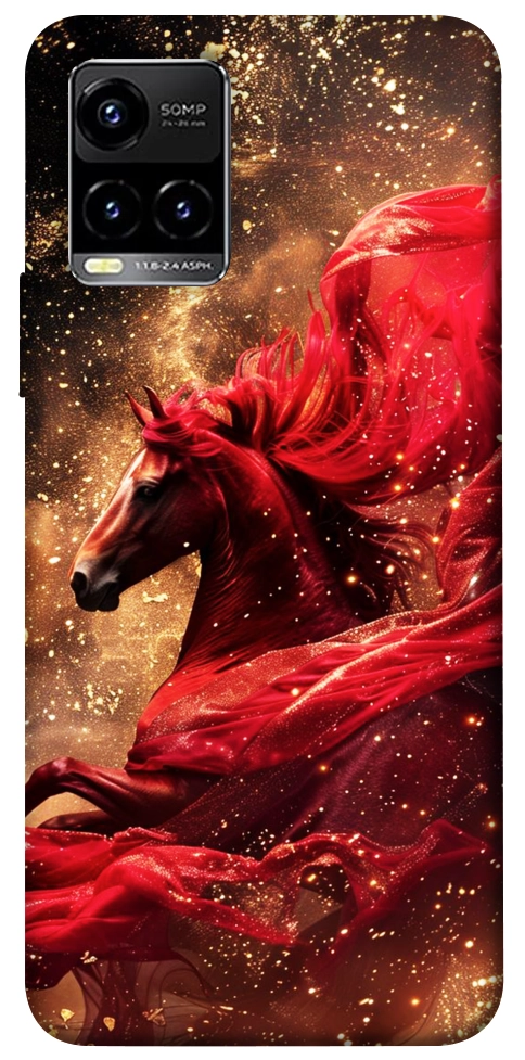 Чехол Red sparkles Horse для Vivo Y21