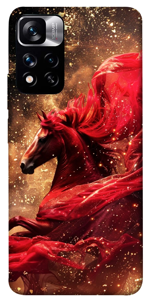 Чехол Red sparkles Horse для Xiaomi Redmi Note 11 5G