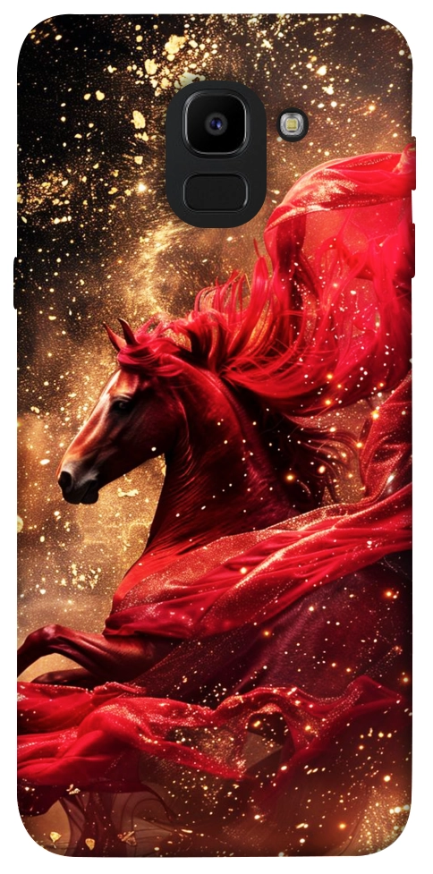 Чехол Red sparkles Horse для Galaxy J6 (2018)