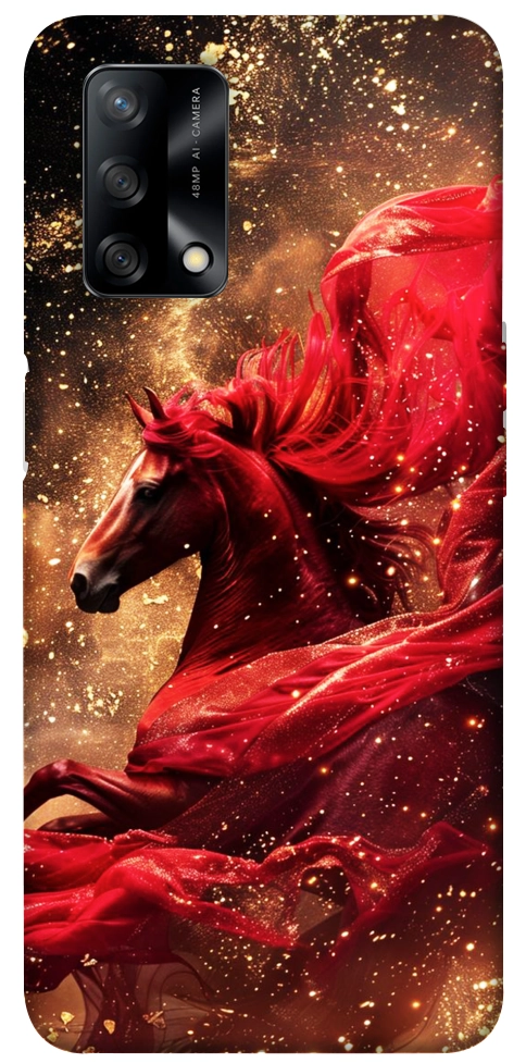 Чохол Red sparkles Horse для Oppo F19