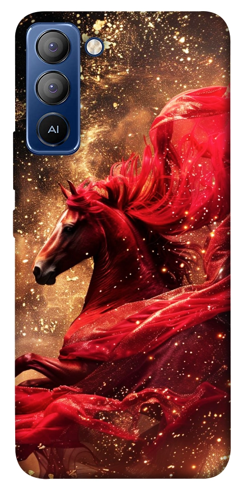 Чехол Red sparkles Horse для TECNO Pop 5 Pro