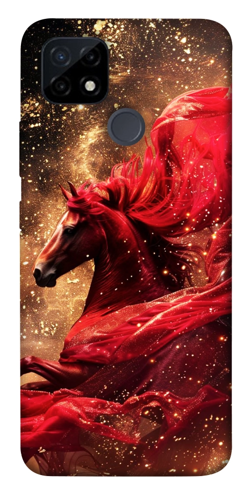 Чехол Red sparkles Horse для Realme C25Y