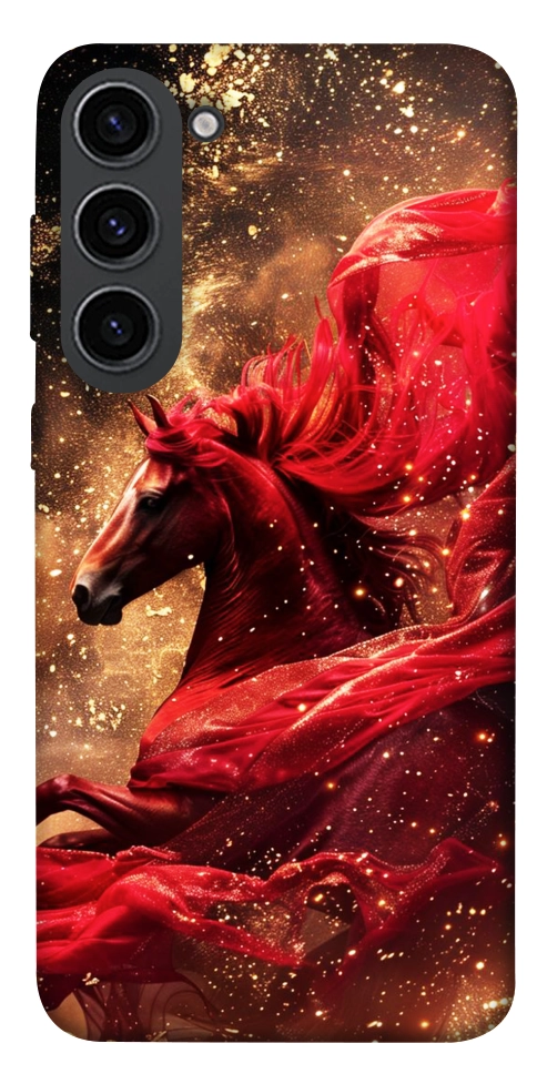 Чехол Red sparkles Horse для Galaxy S23