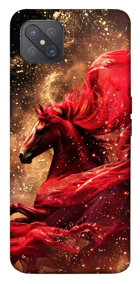 Чехол Red sparkles Horse для Oppo A92s