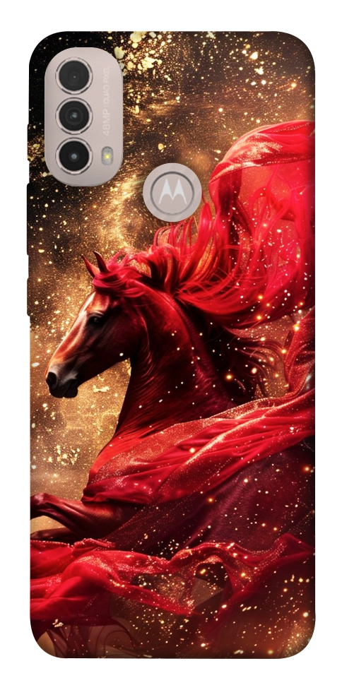 Чехол Red sparkles Horse для Motorola Moto E40