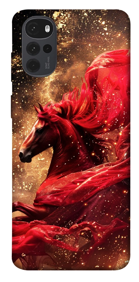 Чохол Red sparkles Horse для Motorola Moto G22