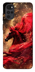 Чохол Red sparkles Horse для Motorola Moto G22