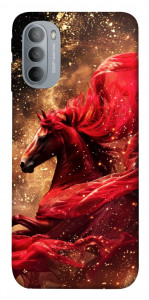 Чохол Red sparkles Horse для Motorola Moto G31