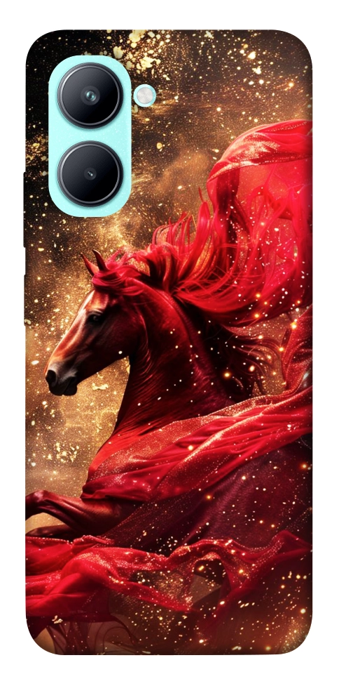 Чехол Red sparkles Horse для Realme C33