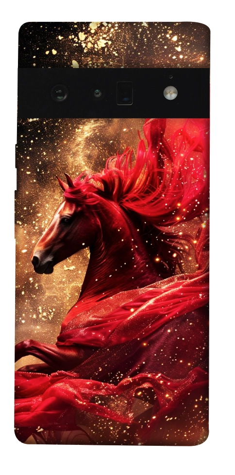 Чехол Red sparkles Horse для Google Pixel 6 Pro