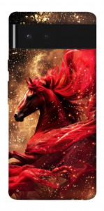 Чехол Red sparkles Horse для Google Pixel 6