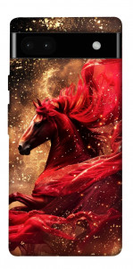 Чехол Red sparkles Horse для Google Pixel 6A