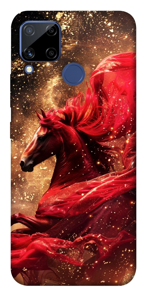 Чехол Red sparkles Horse для Realme C15