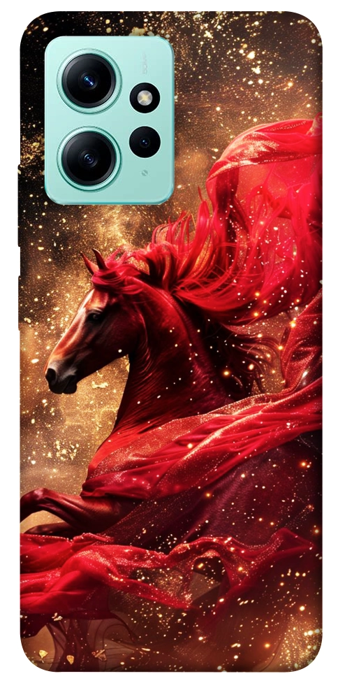 Чехол Red sparkles Horse для Xiaomi Redmi Note 12 4G