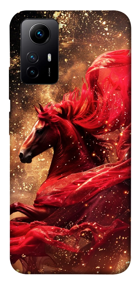 Чохол Red sparkles Horse для Xiaomi Redmi Note 12S