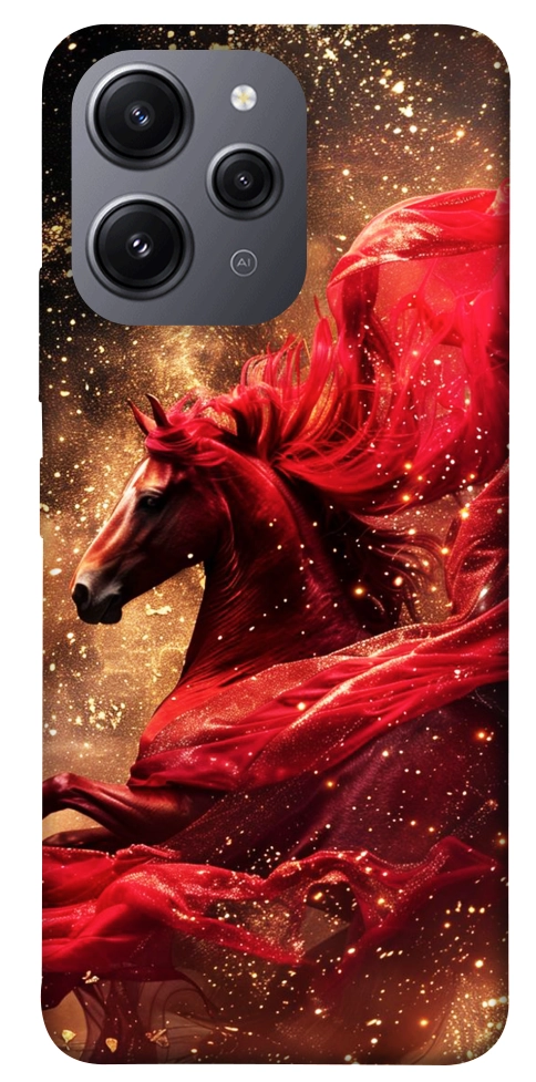 Чехол Red sparkles Horse для Xiaomi Redmi 12