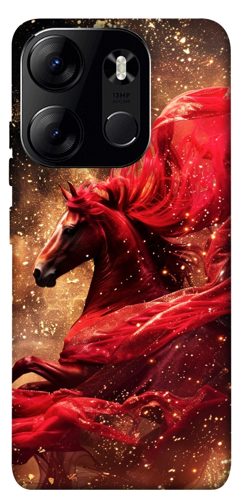 Чехол Red sparkles Horse для Tecno Spark Go 2023