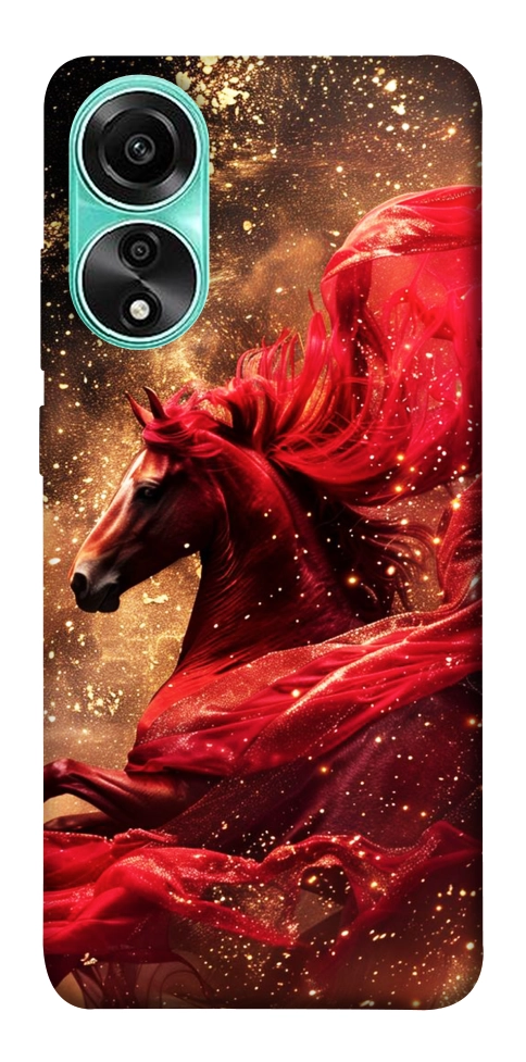Чехол Red sparkles Horse для Oppo A78 4G
