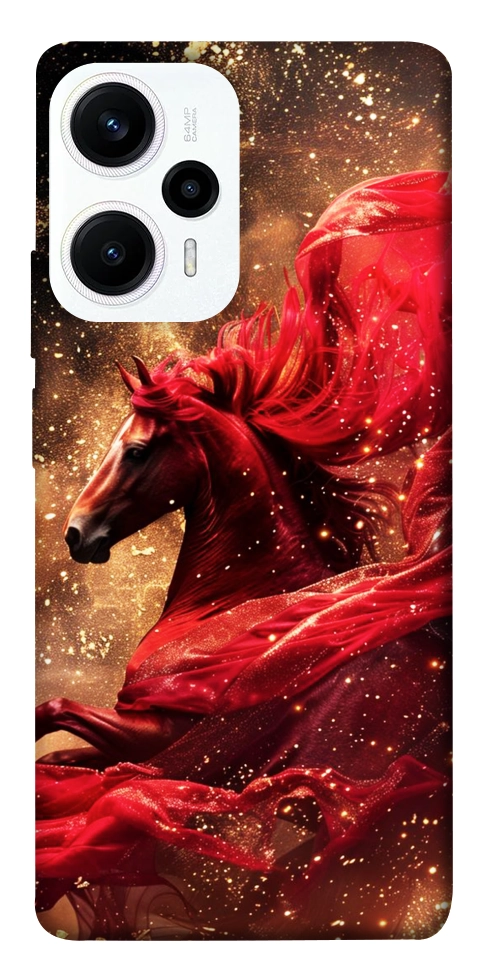 Чехол Red sparkles Horse для Xiaomi Poco F5