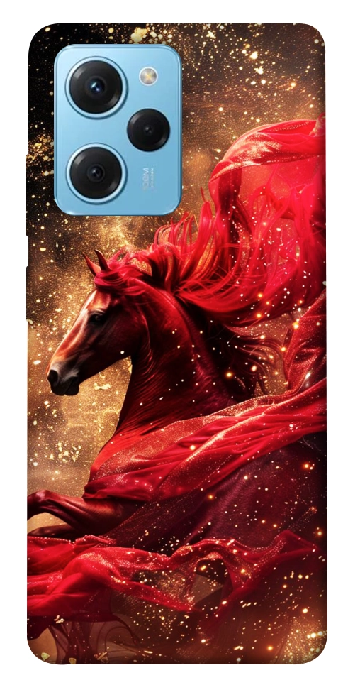 Чехол Red sparkles Horse для Xiaomi Poco X5 Pro 5G