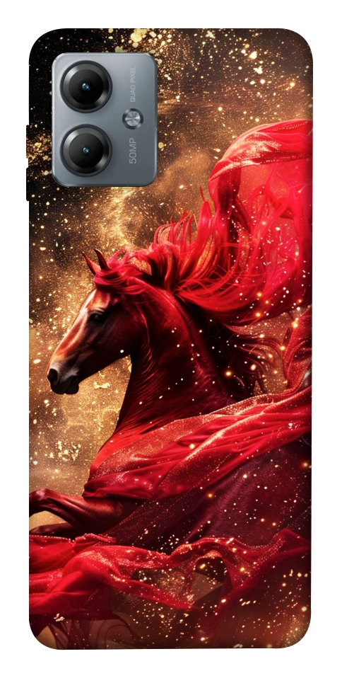 Чехол Red sparkles Horse для Motorola Moto G14