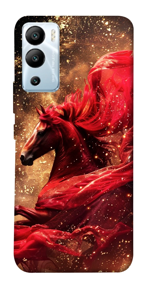 Чехол Red sparkles Horse для Infinix Hot 12i