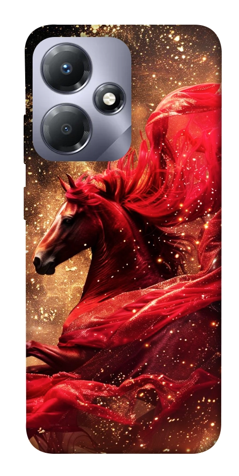 Чехол Red sparkles Horse для Infinix Hot 30i