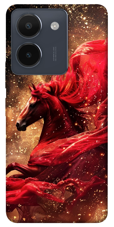 Чехол Red sparkles Horse для Vivo Y36