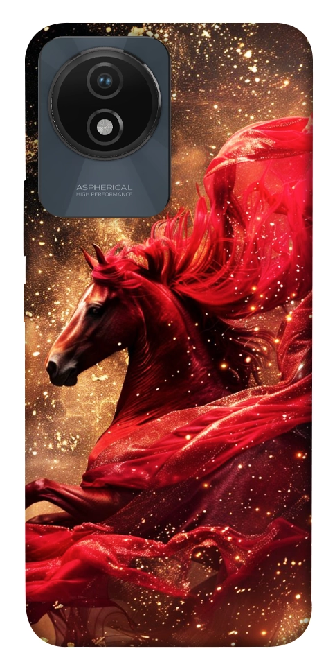 Чехол Red sparkles Horse для Vivo Y02