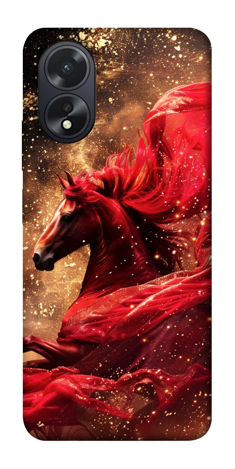 Чехол Red sparkles Horse для Oppo A38