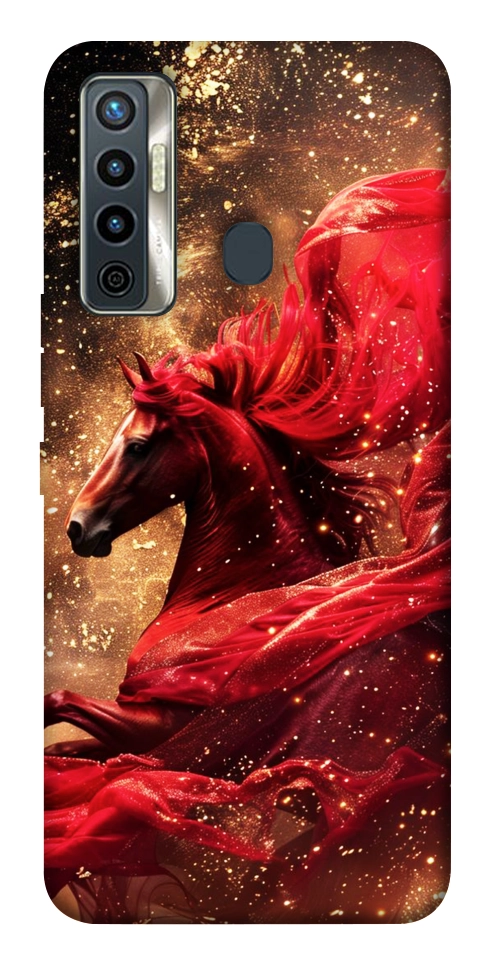 Чехол Red sparkles Horse для TECNO Camon 17