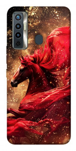 Чохол Red sparkles Horse для TECNO Camon 17