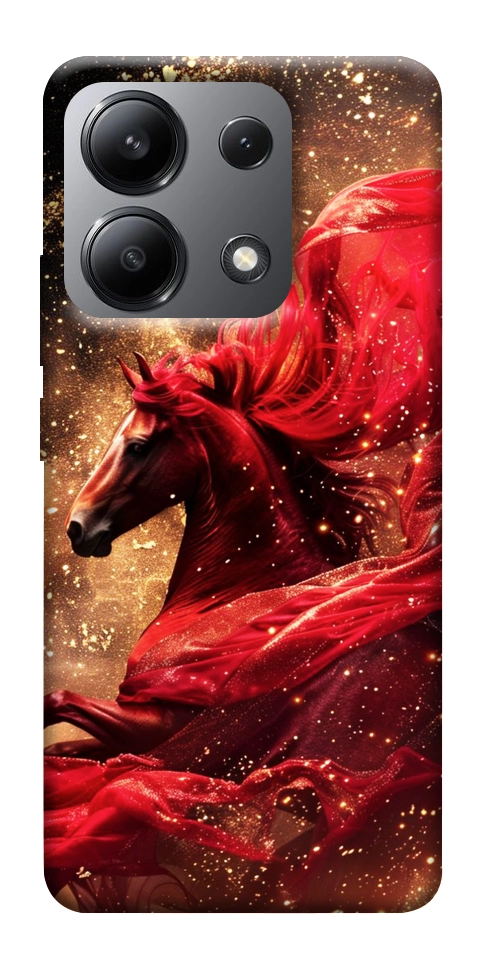 Чехол Red sparkles Horse для Xiaomi Redmi Note 13 4G