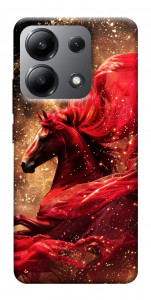 Чехол Red sparkles Horse для Xiaomi Redmi Note 13 4G
