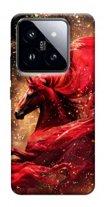 Чехол Red sparkles Horse для Xiaomi 14 Pro