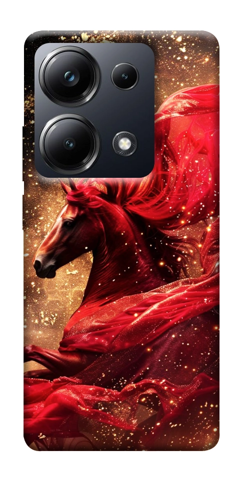 Чехол Red sparkles Horse для Xiaomi Poco M6