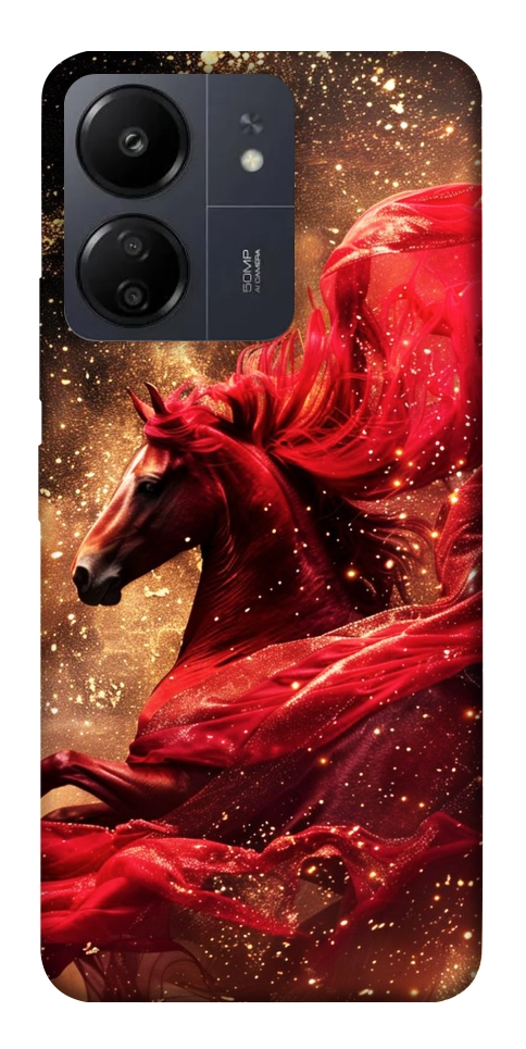 Чехол Red sparkles Horse для Xiaomi Poco C65