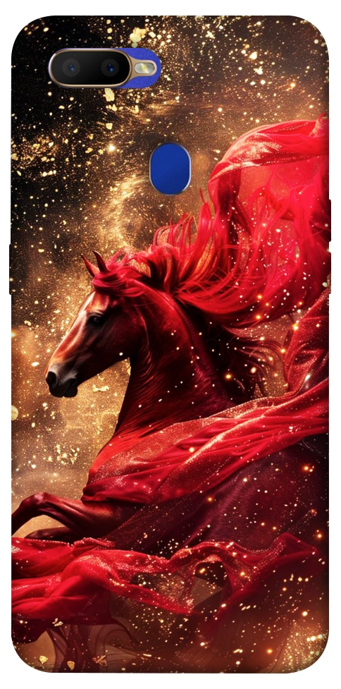 Чехол Red sparkles Horse для Oppo A7
