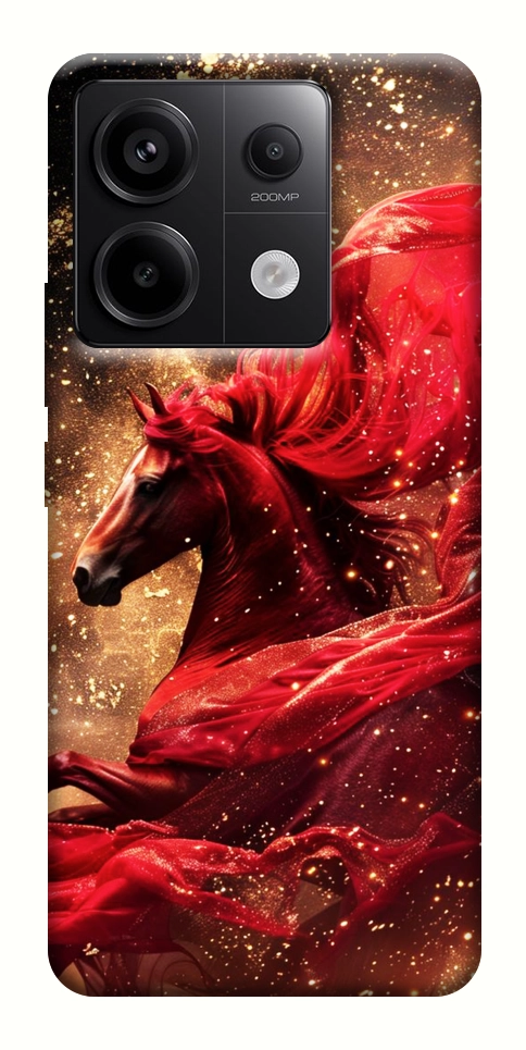 Чехол Red sparkles Horse для Xiaomi Redmi Note 13 Pro 4G