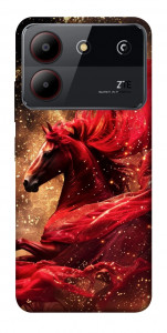 Чохол Red sparkles Horse для ZTE Blade A54 4G