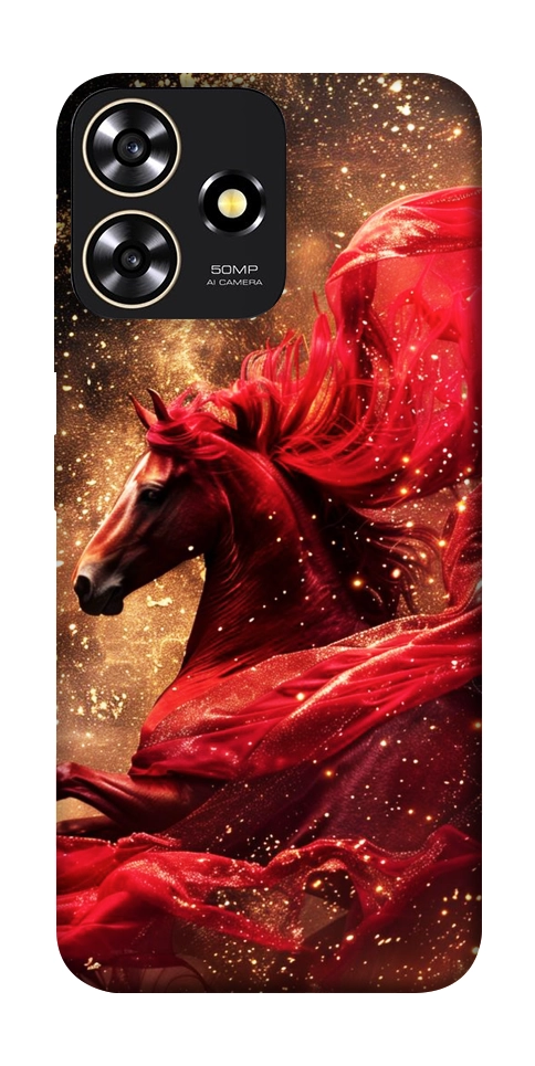 Чехол Red sparkles Horse для ZTE Blade A73 4G