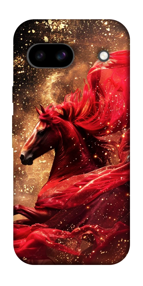 Чехол Red sparkles Horse для Google Pixel 8a