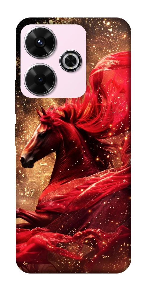 Чехол Red sparkles Horse для Xiaomi Redmi 13 4G