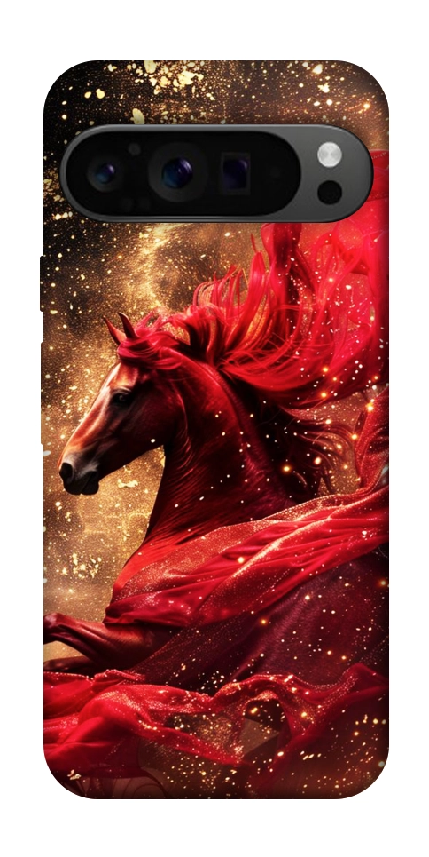 Чехол Red sparkles Horse для Google Pixel 9 Pro